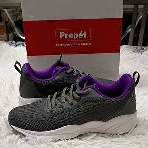 New Women's Propet Stability Strive Sneakers Grey & Purple SZ 8.5 Narrow